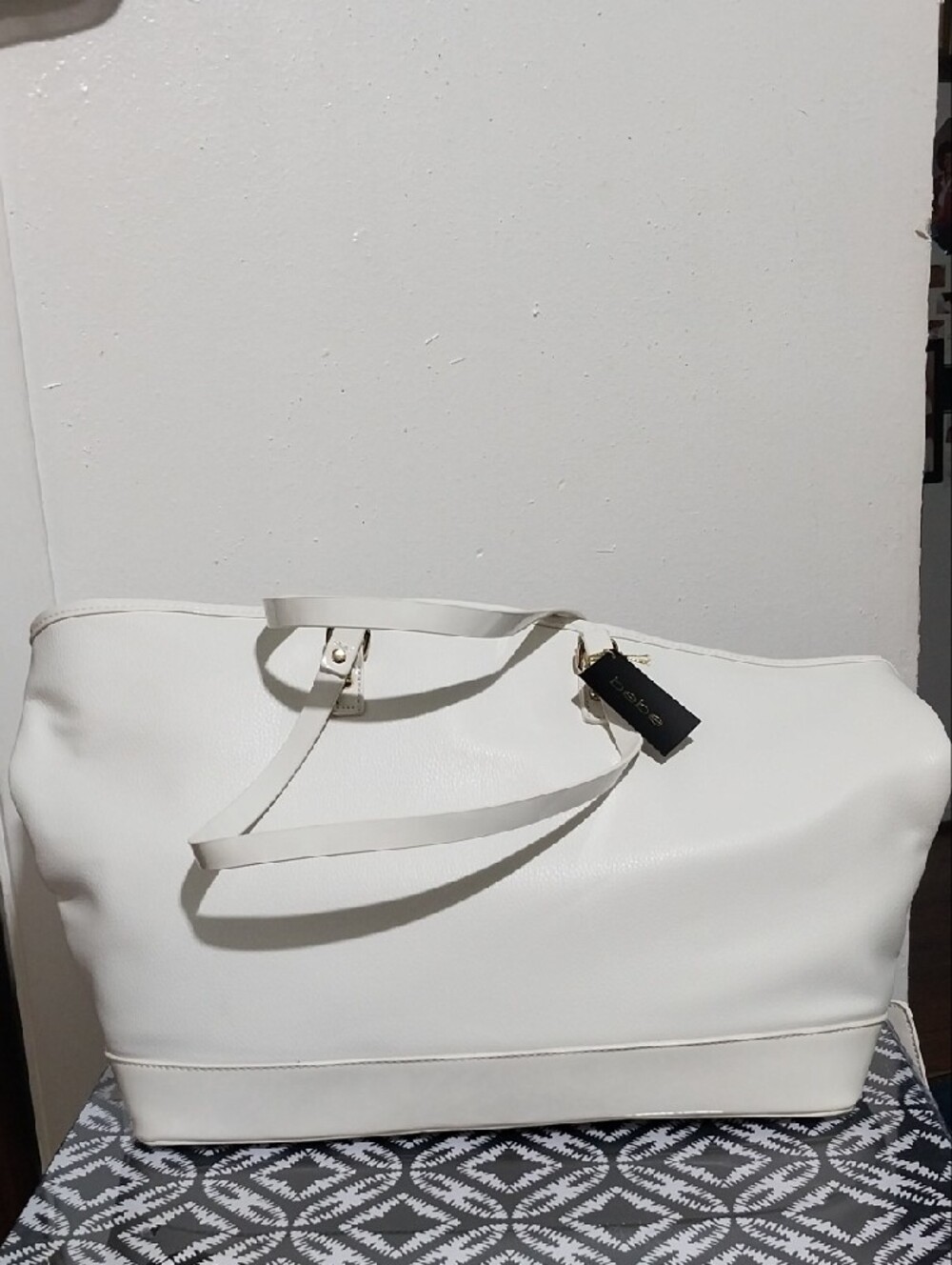 bebe Cream Logo Tote with Matching Wristlet - Picture 2 of 5